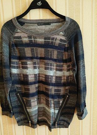 Светр karen millen у клітинку з блискавками, розмір s/m (2)