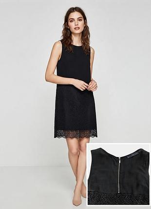 🖤 чорна мереживна сукня zara basic — елегантність і комфорт