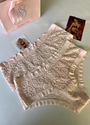 Жіночі безшовні трусики cheeky з мереживом victoria’s secret pink оригінал