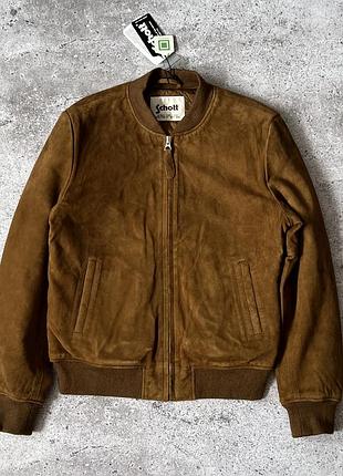 Замшева куртка бомбер schott nyc suede leather bomber jacket