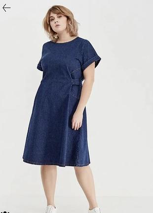 Джинсовое с пояском платье 👗 2