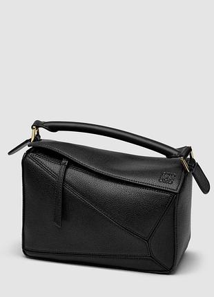 Сумка у стилі loewe puzzle чорна
