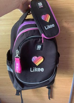 Школьный рюкзак для начальной школы kite likee с пеналом для девочки