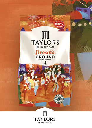 Молотый кофе taylors of harrogate brasilia бразилиа 200 г