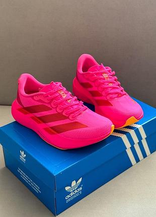 Яскраві жіночі кросівки adidas adizero evo sl acid pink неонові рожеві