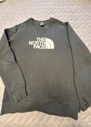 Чоловічий чорний світшот толстовка реглан the north face