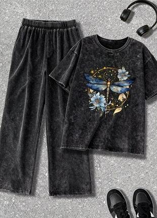 Стильный прогулочный, спортивный костюм с брюками, р. xxl наш 52-56