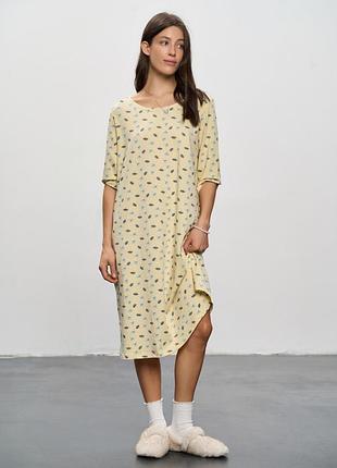 Ночная рубашка женская желтая с одуванчиком, 6xl