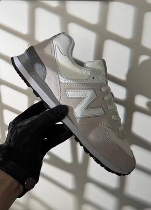 New balance 574 light grey white 4