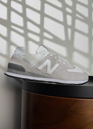 New balance 574 light grey white 5