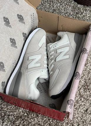 New balance 574 light grey white 8