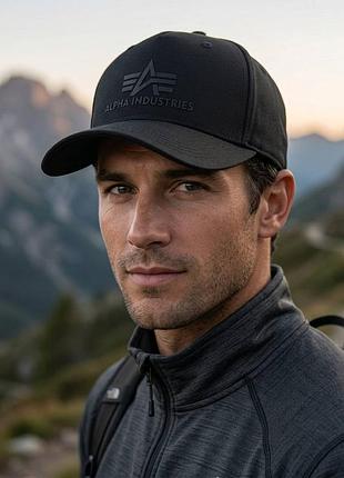 Бейсболка тракер cotton alpha industries  чорного кольору