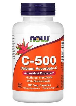 Now c-500 calcium ascorbate-c 100 вегетарианских капсул