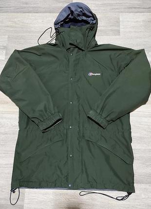 Чоловіча вінтажна куртка дощовик berghaus, розмір l, хакі.