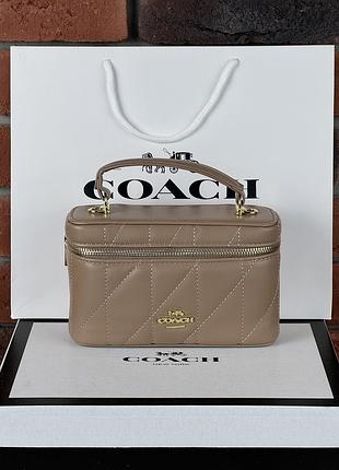 Сумка coach rainer crossbody bag 18 with quilting бежевый е