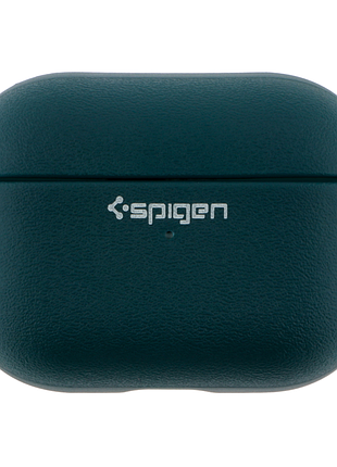 Футляр spigen leather armor с нейлоновым шнурком для airpods pro 3 dark green