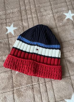 Шапка для дівчинки tommy hilfiger дитяча шапочка для дівчинки шапка для новонароджених з бантиком tommy hilfiger 0-1-2 роки