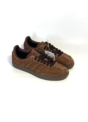 Оригінал кросівки чоловічі adidas samba og ih4387 оригинал кроссовки адідас самба шкіра нубук осінь міські кеди повсякденні коричневі 39.5 41.5 43.5