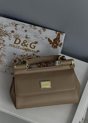 Сумка dolce&gabbana sicily medium - premium коричневый 19cm есть
