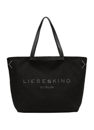 Большой черный полотняный шоппер модели aurora l от немецкого бренда liebeskind berlin