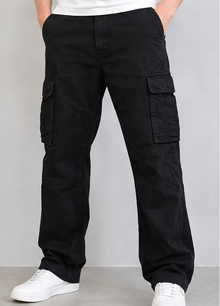 Мужские брюки карго carlo relaxed denim co черные w30 l30
