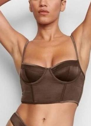 Skims stretch corset top cocoa women's small шоколадний бюстье корсет