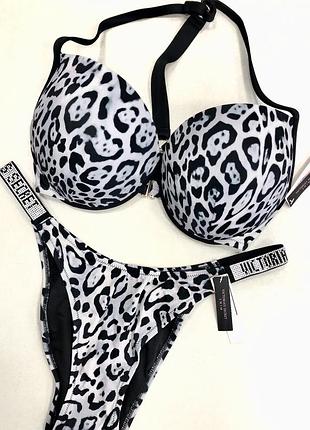Купальник victoria’s secret, 34ddd/низ l, новий, оригінал, shine strap, леопард