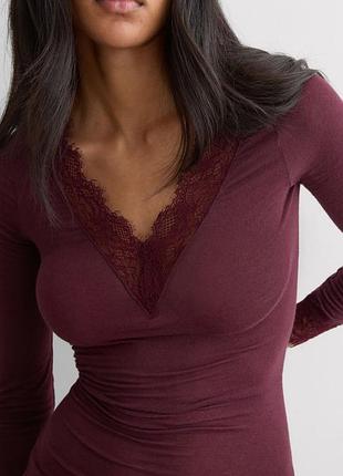Лонгслив с кружевом ultralight con cashemere intimissimi