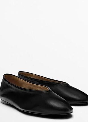 Балетки лофери жіночі шкіряні massimo dutti