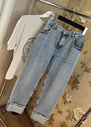 Стильные джинсы варенки мом плотный denim