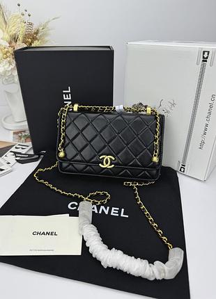 Chanel black gold 19x12x5