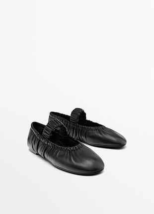 Балетки лофери жіночі шкіряні massimo dutti
