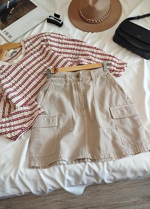 Бежевая юбка карго primark s