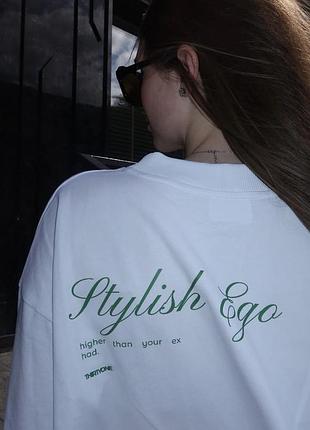 Біла футболка “stylish ego” one size