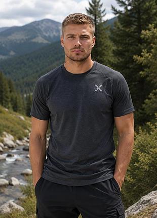 Мужская футболка стильная повседневная montura altai t-shirt antracite