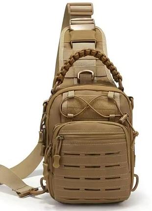 Тактическая сумка через плечо для военных lazer 6l paracord ii койот