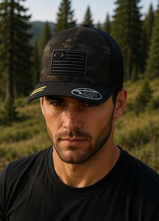 Чоловіча кепка стильна повсякденна оаклей oakley si 110 snapback cap black multicam