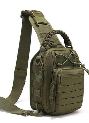 Тактическая сумка через плечо для военных lazer 6l paracord ii олива