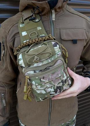 Тактическая сумка через плечо для военных lazer 6l paracord ii мультикам