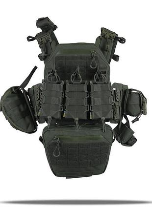 Тактическая плитоноска для военных быстросвалистая kiborg gen ii +8 подсумков хаки