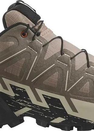 Чоловічі кросівки саломон стильні повсякденні salomon speedcross 6 natural/black/almondmilk
