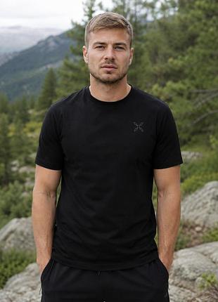 Чоловіча футболка стильна повсякденнв montura pencil logo t-shirt black