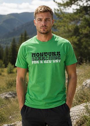 Мужская футболка стильная повседнемин montura woodstock t-shirt vibe green l
