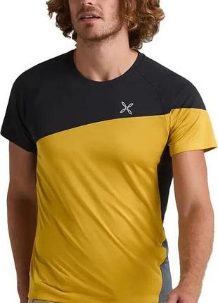Мужская футболка стильная повседнемин montura color blocking t-shirt mustard