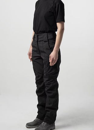 Тактические брюки женские для вьющихся soft shell черные skmilitary