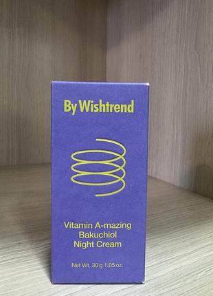 Нічний крем з ретиналем та бакучиолом by wishtrend vitamin a-mazing bakuchiol night cream 30 g