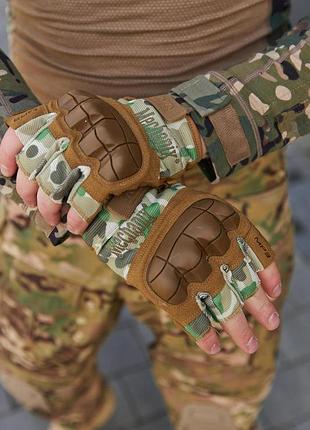 Тактичні рукавиці безпалі військові механікс mechanix m-pact з кісточками, мультикам