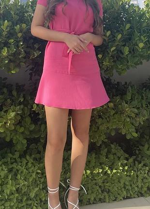 Рожева сукня red valentino pink dress with white collar