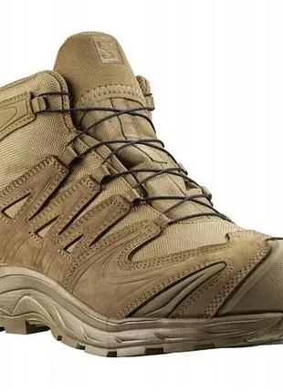 Тактичні черевики чоловічі для військових salomon xa forces mid gtx coyote (койот)