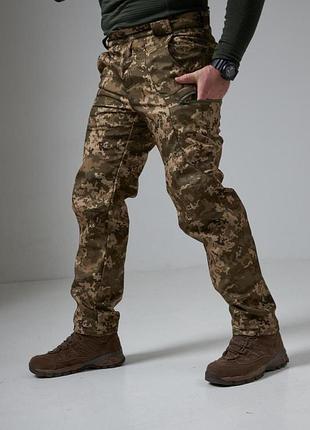Тактические брюки мужские военные осень/зима soft shell пиксель зсу skmilitary 54/4